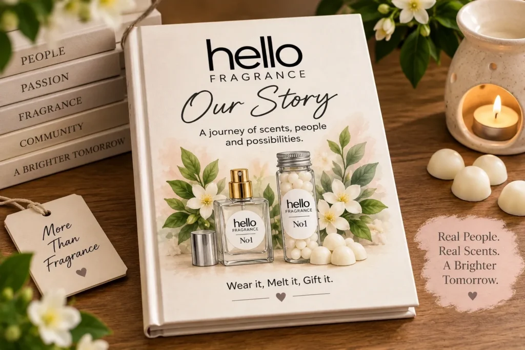 hello fragrance our story book